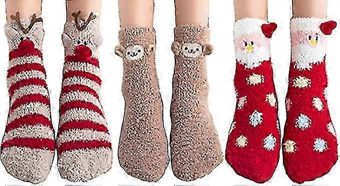 3 pairs christmas socks ladies