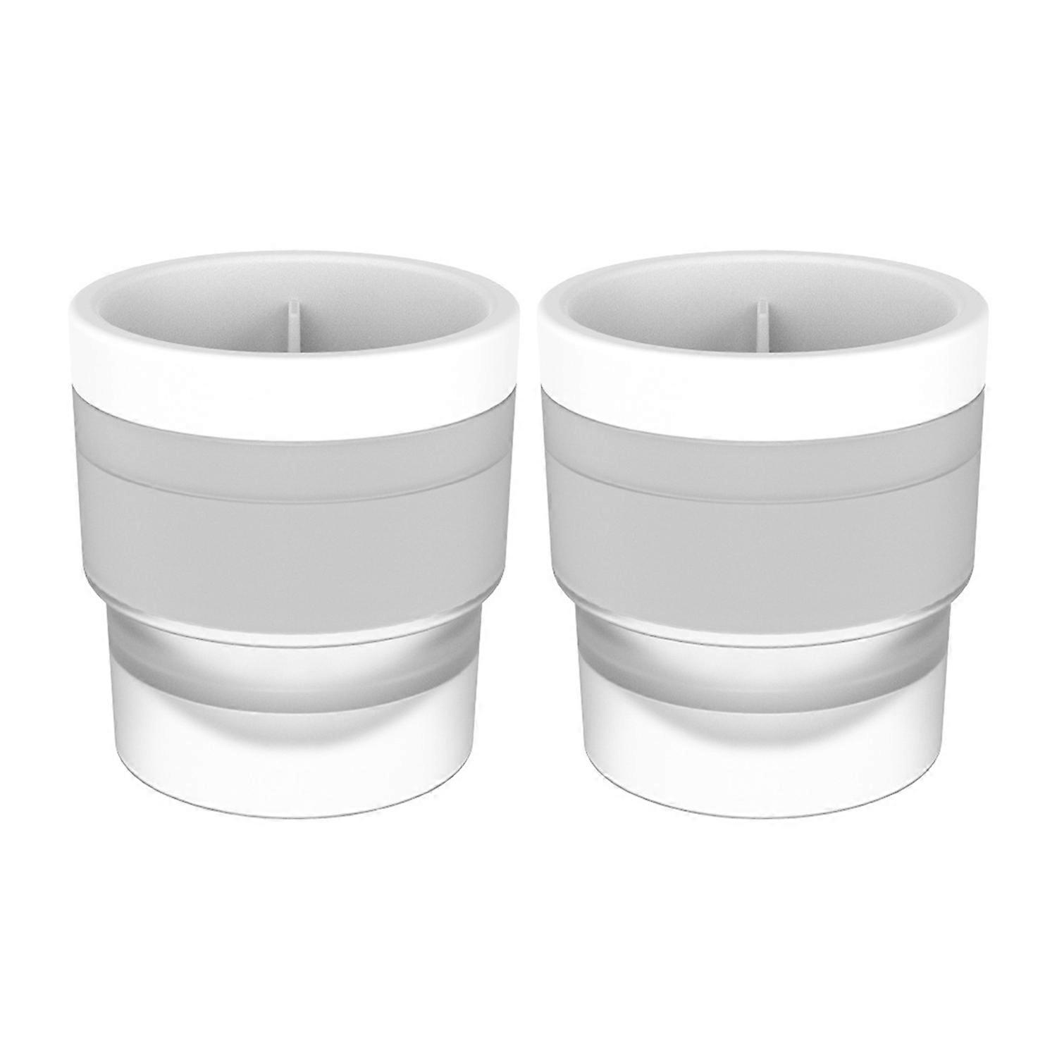 2Pcs Ice Ball Mold Stackable Odor-Free Ice Ball Maker with Water Large Spherical Ice Cube Tray for