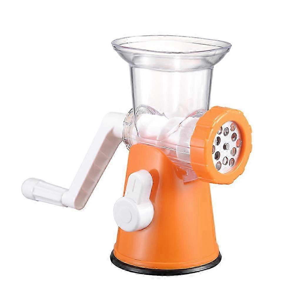Manual Meat Grinder Food Grinder Hand Meat Processor Mincer Grinding Machine with Suction Base 1 Sausage Stuffing Tube 2 Grinding Plates 1 Food Pusher