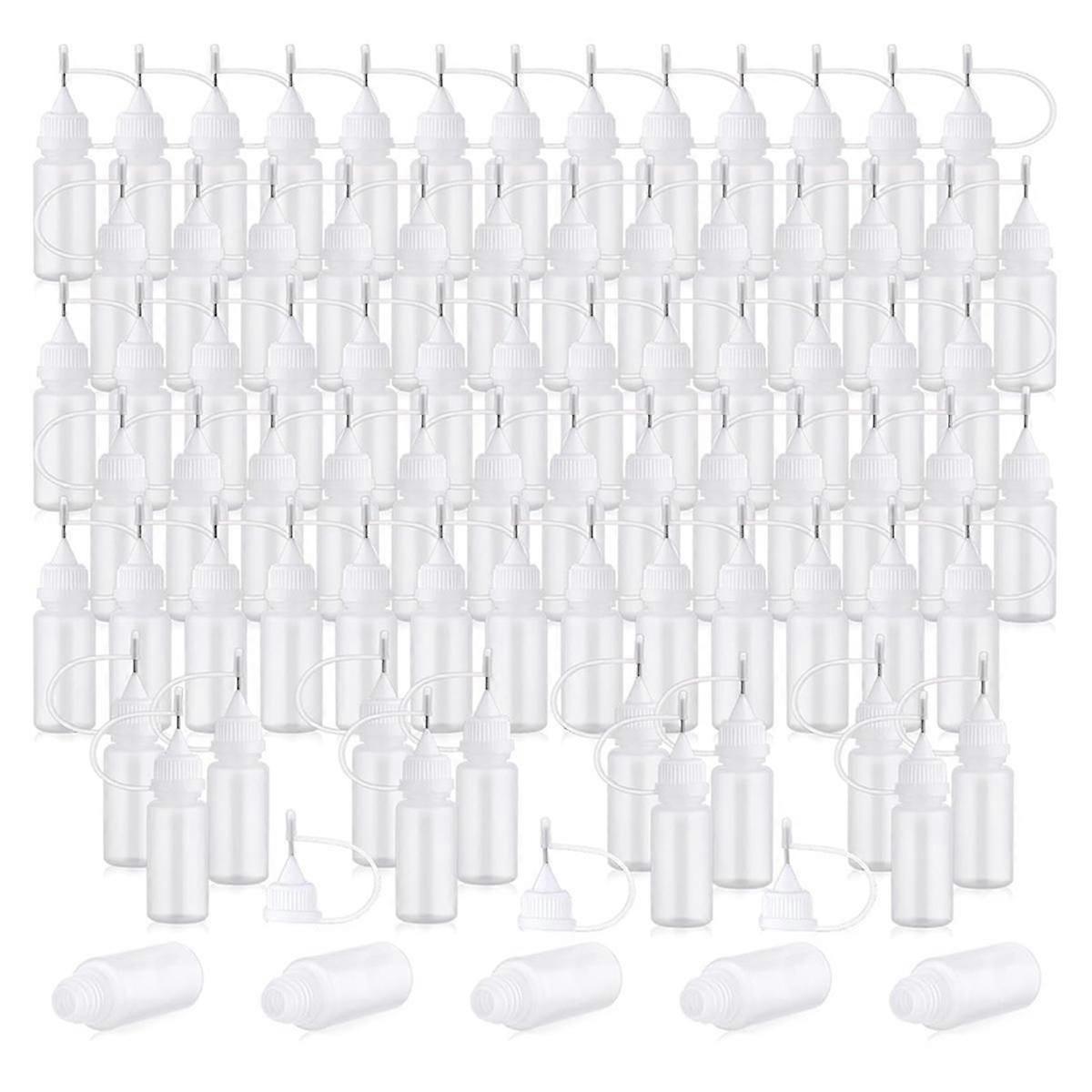 100Pcs 10ML Narrow Tip Applicator Bottle Needle Tip Glue Bottle Applicator for Alcohol Ink DIY Quil