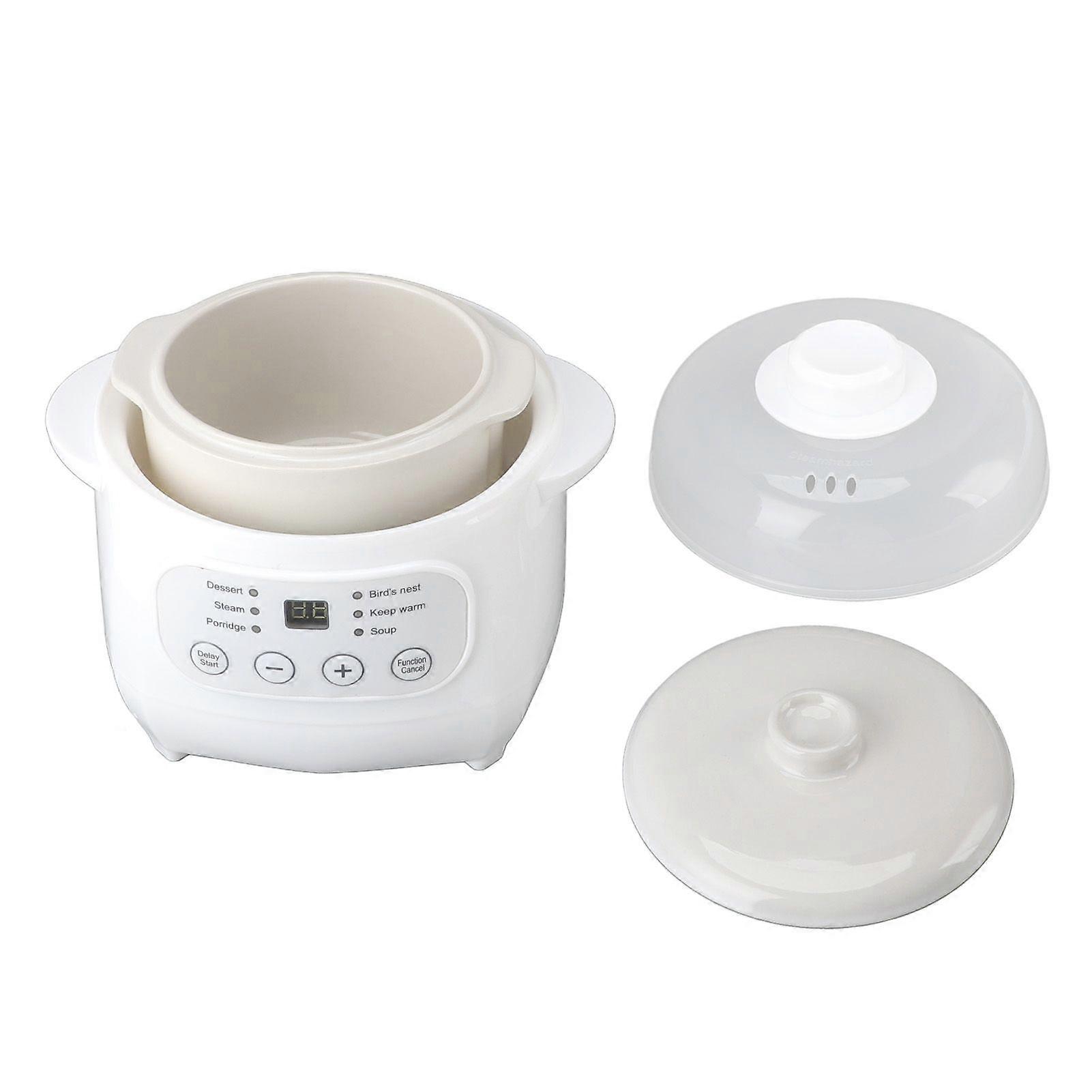 200W Mini ceramiczna kuchenka do gulaszu Pojemność 1L Elektryczna wolnowar Owsianka Zupa Garnek Automatyczne wyłączanie