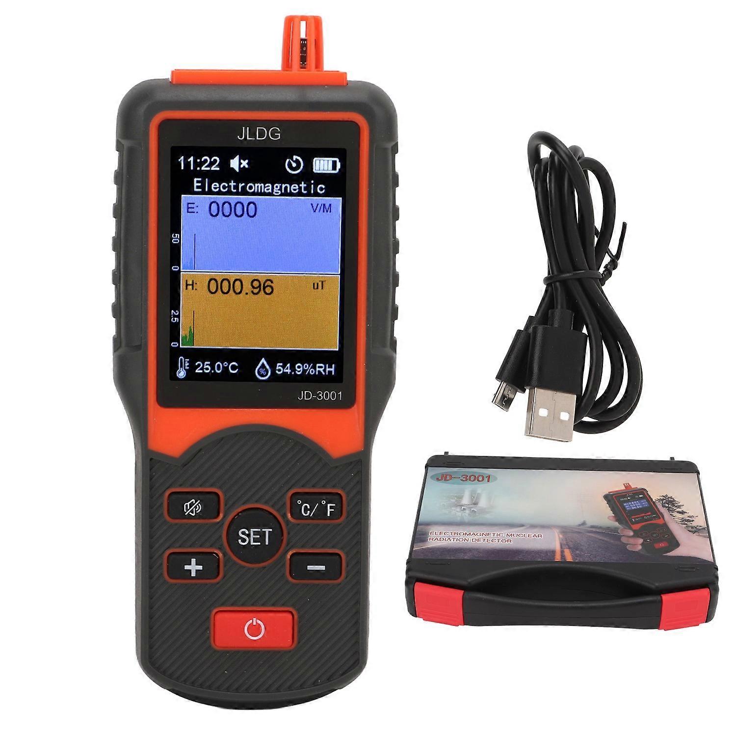 JD‑3001 Geiger Counter Easy Reading Multifunctional Radioactive Detector for Nuclear Radiation Elect