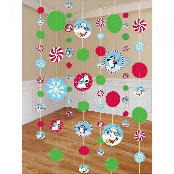 Amscan Joyful Snowman Christmas Hanging Decoration (Pack of 8)
