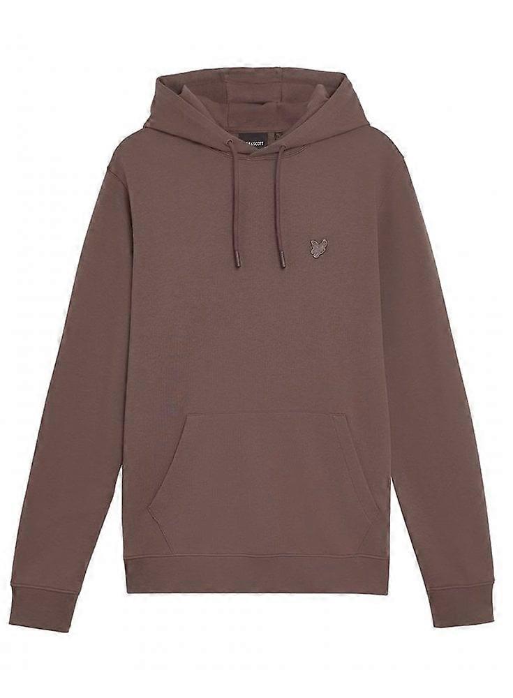 Men's Lyle & Scott Superfine Pullover Hoodie Plum Truffle 