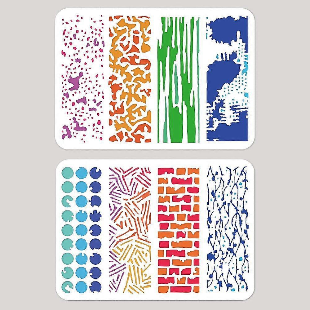 2 Pcs Rectangle Texture Painting Stencil 2 Styles Fish Bone River Wall Stencil Art and Craft Stencils PET Reusable Templates for Wall Floor Wood Canva
