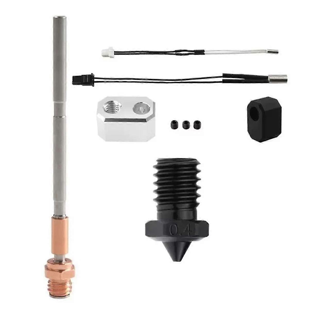 لمجموعة الطارد Prusa I3 Mk4 Hotend 0.4 مم فولاذ مقوى 3 فتحات فوهة الألومنيوم كتلة تسخين 24 فولت 40 واط قضيب تسخين