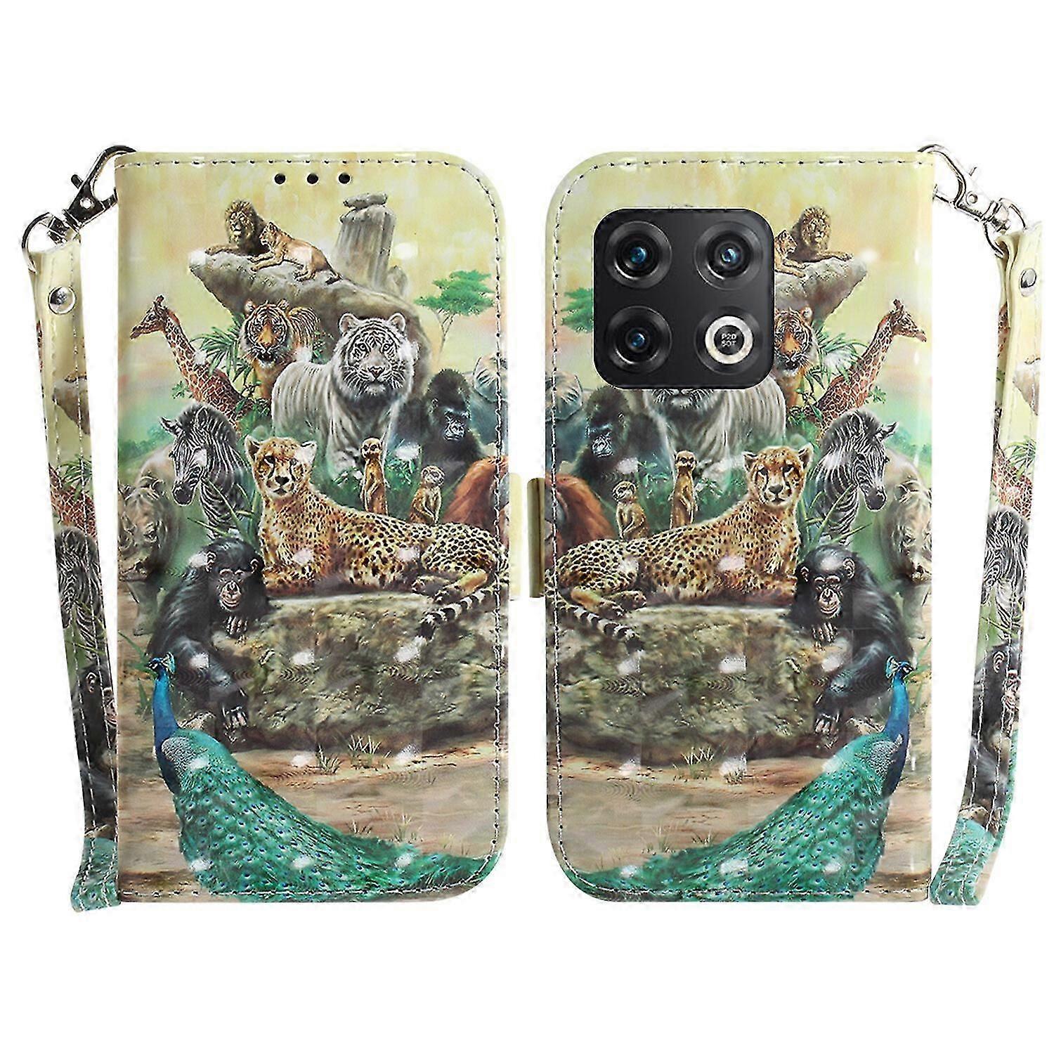 Compatible with OnePlus 10 Pro 3D Print Full Stylish PU Leather Wallet Bookstyle Magnetic Flip Case with Strap
