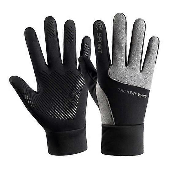 1 Pair Winter Cycling Gloves Warm Touchscreen Non-slip Windproof Waterproof Cold Weather Men