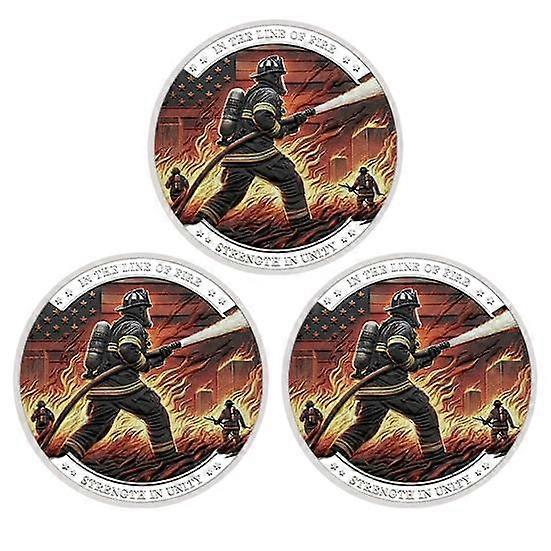 1 Pc/3 Pcs/5 Pcs Firefighter Souvenir Coin Fireman Rescue Department Souvenir Coin Lightweight Firefighter Collectible Coin for Boss Day Employee