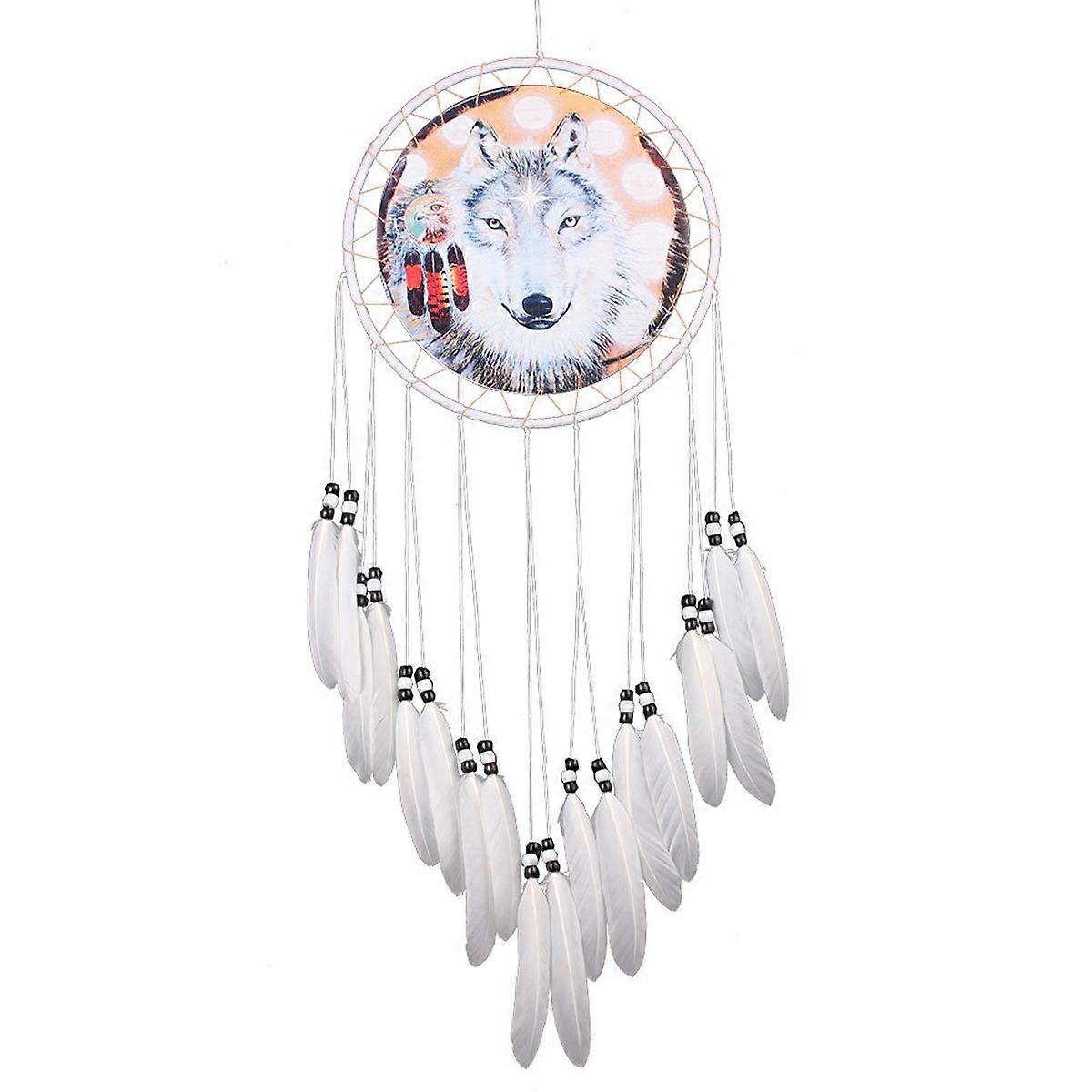 Handmade Wolf Head Dream Catcher for Wall Hanging Decor