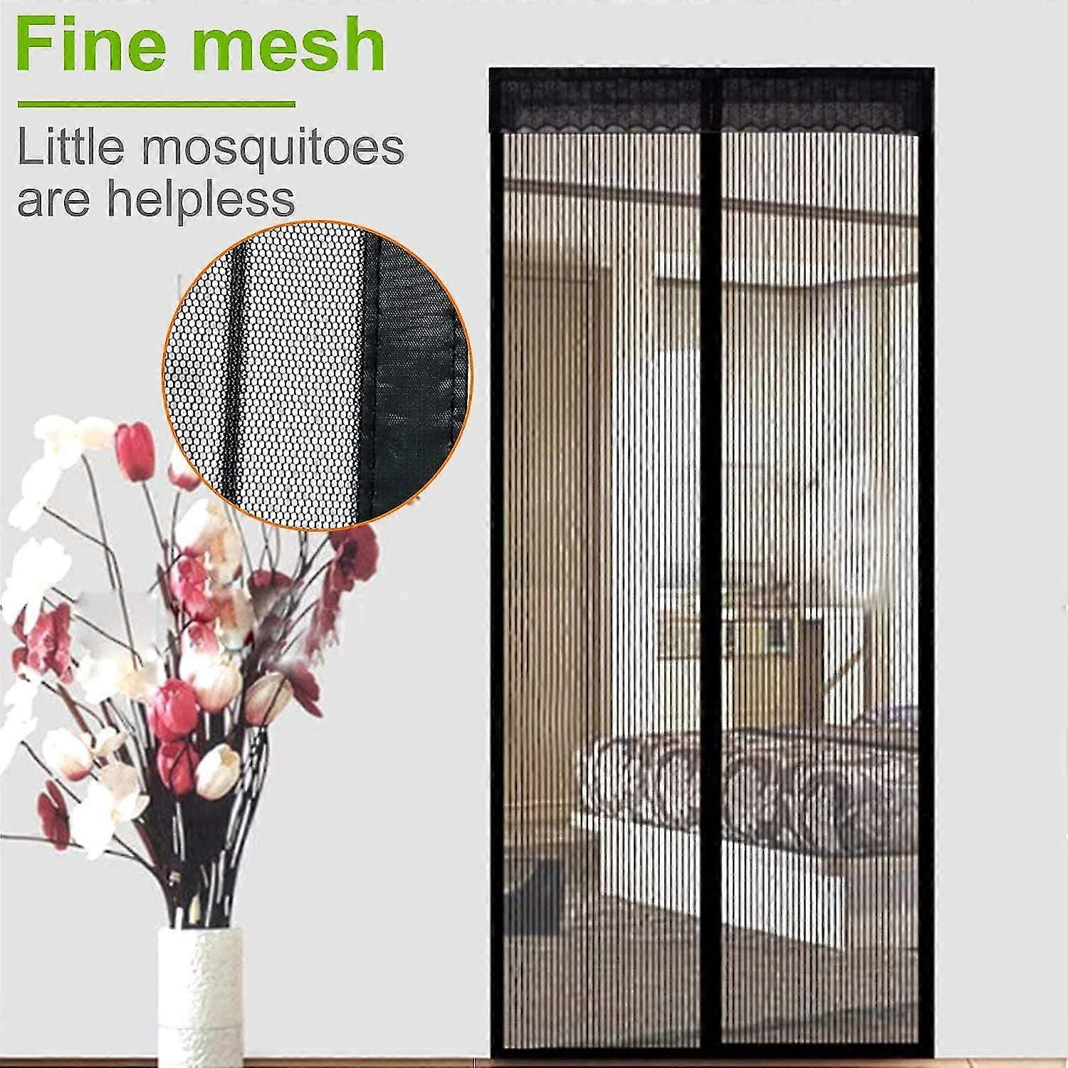 Magnetic Screen Door Keep Insects Out Mosquito Door Screen Easy To Install Without Drilling Top-to-bottom Seal Automatically For Balcony Sliding Livin