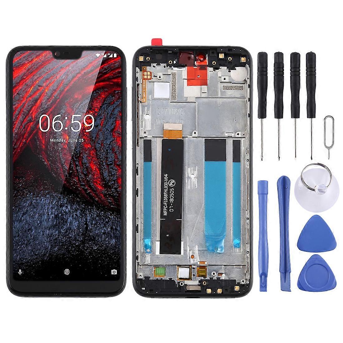 Ecran LCD TFT pour Nokia X6 / 6.1 Plus TA-1099 TA-1116 TA-1103 TA-1083 Numériseur Assemblage complet avec cadre