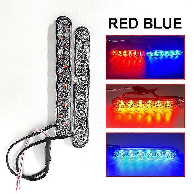 SEAMETAL LED Strobe Lys Side Signal Lys Strobe Grill Blinkende Lys Bar Beacon For Bil Lastebil Rød Blå Trafikklys 12V-24V