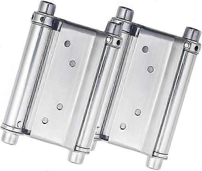 Charnières à ressort à double action Charnières de porte à fermeture automatique Charnières à double porte en acier inoxydable robustes (1 paires (2 pièces)
