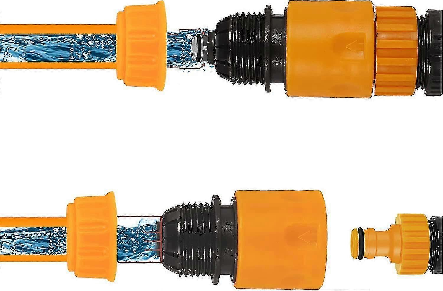 Hose Coupling Kit Including Hose End Quick Connects For 3/4 And 1/2 Inch 2-in-1 Nipples.