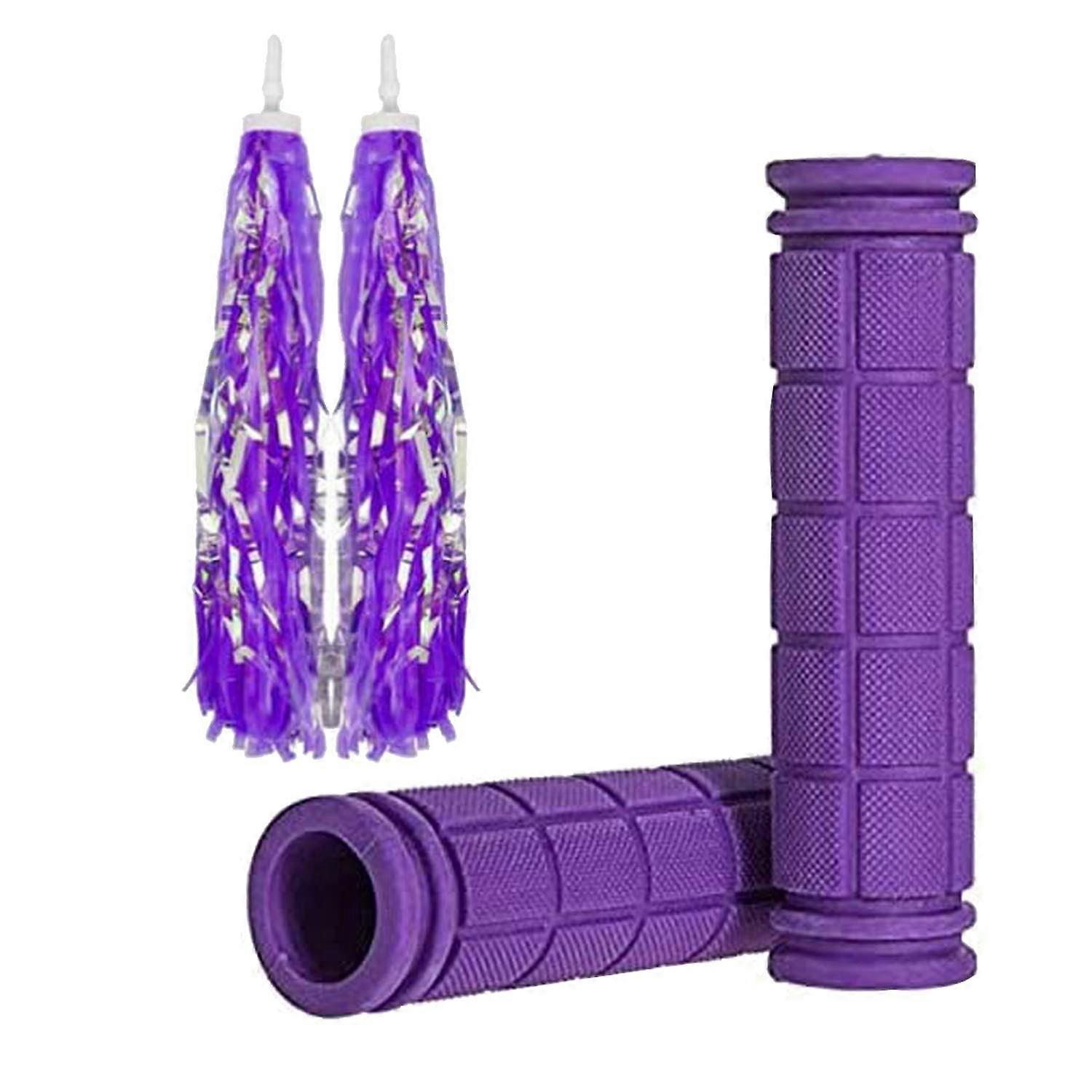 Bike Handlebar Grips 1 Pair Non-Slip Soft Rubber For Kids And Mountain Bikes MTB BMX Scooters Cruiser
