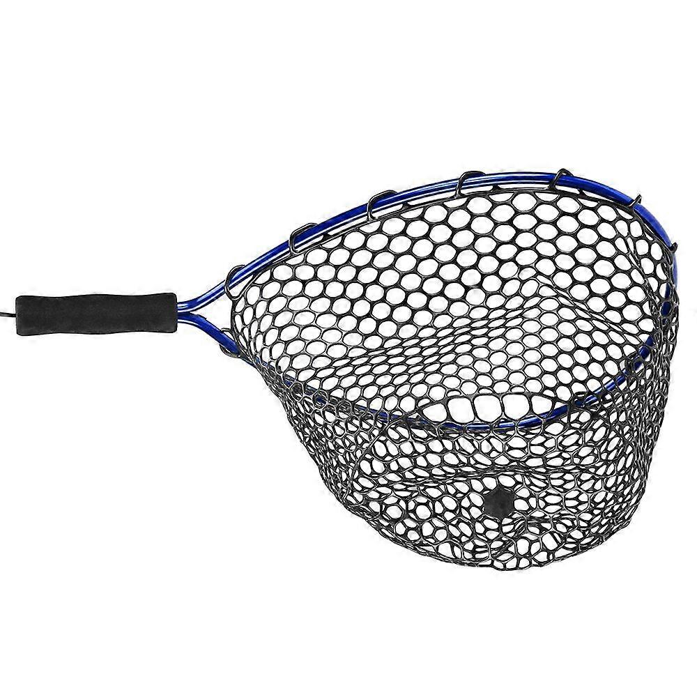Foldable Fishing Net Soft Silicone Aluminum Fishing Tools Small Mesh Landing Net Fishing Shovel