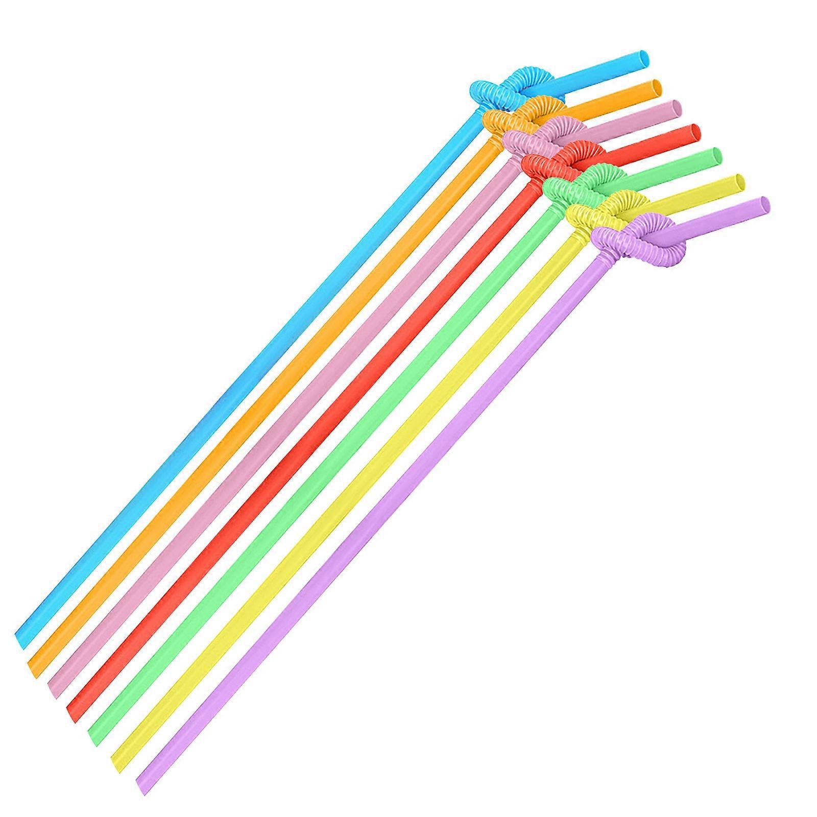 100pcs Plastic Straws Bent DIY Straws Milk Tea Drink Straws