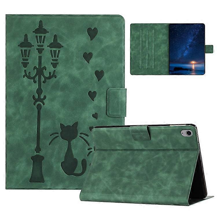 Compatible For iPad 10.9 (2022) Case Couple Cat Imprinted Microfiber Leather Smart Tablet Cover