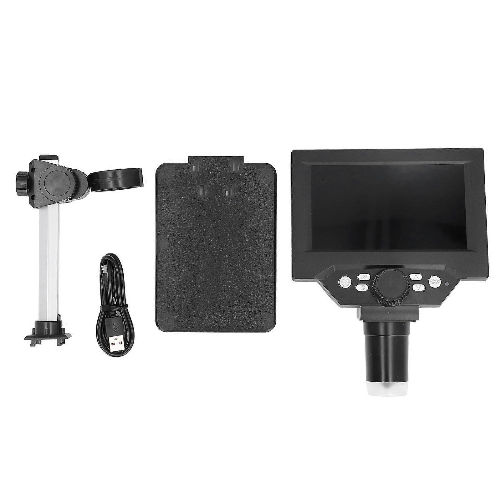 Digital Microscope 5.5in HD LCD Display 10MP Manual Focus 1000x Electron Microscope with LED for Repair Welding