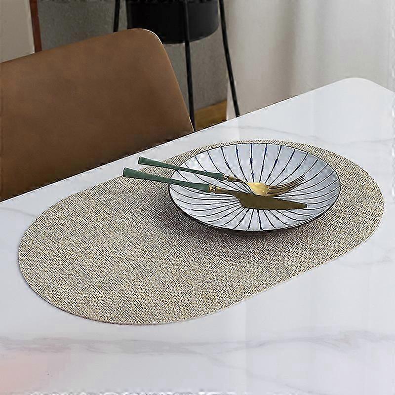 2/4/8 PCS Oval Table Placemats Tableware Pads PVC Woven Place Mat Kitchen