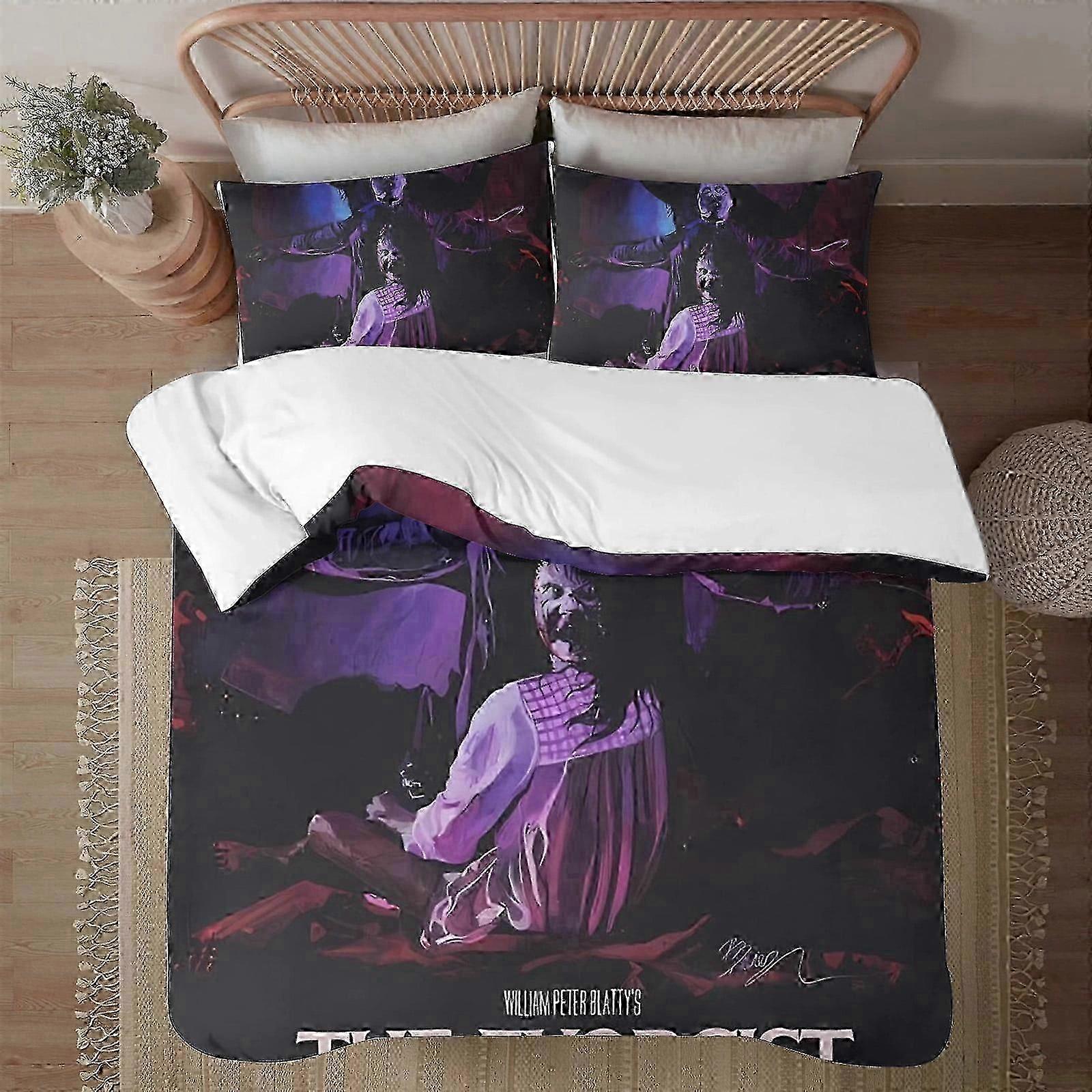 o1190 Bed Sheets The Exorcist Soft3D Printed Duvet Cover Bedding Set with Comforter Cover3 Piece Set Includes Pillowcases and Cover Mhine Was (1 Duv