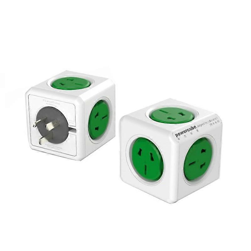 PowerCube 10A Universal Wall Adapter Power Socket with 5 US / AU Sockets for Home Office, AU Plug, Random Color Delivery