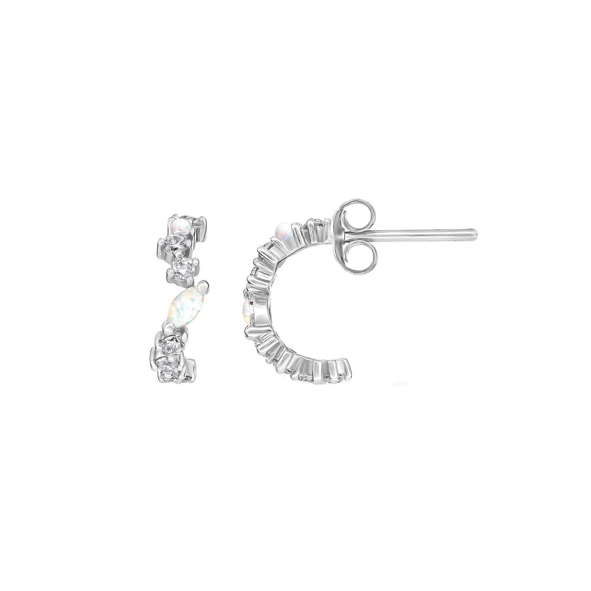 Dew Opal 13mm Wavy Stud Hoops 57296SOC