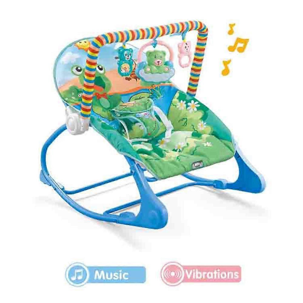 Portable Bouncer Soothing Vibrating Infant Seat Baby Rocking Chair for Max. 18kg/40lbs Babies with Music Hanging Toys Bed Net