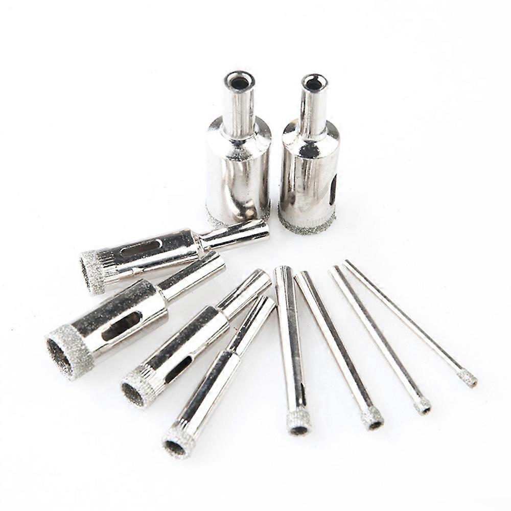Diamond Drill Bit Set 10Pcs 3-18mm for Glass Tile Marble