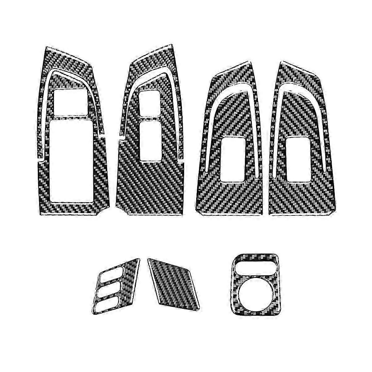 Window Lift Switch Button Panel&Mirror Switch Cover&Seat Memory Trim for TSX 2009-2014 LHD Carbon F