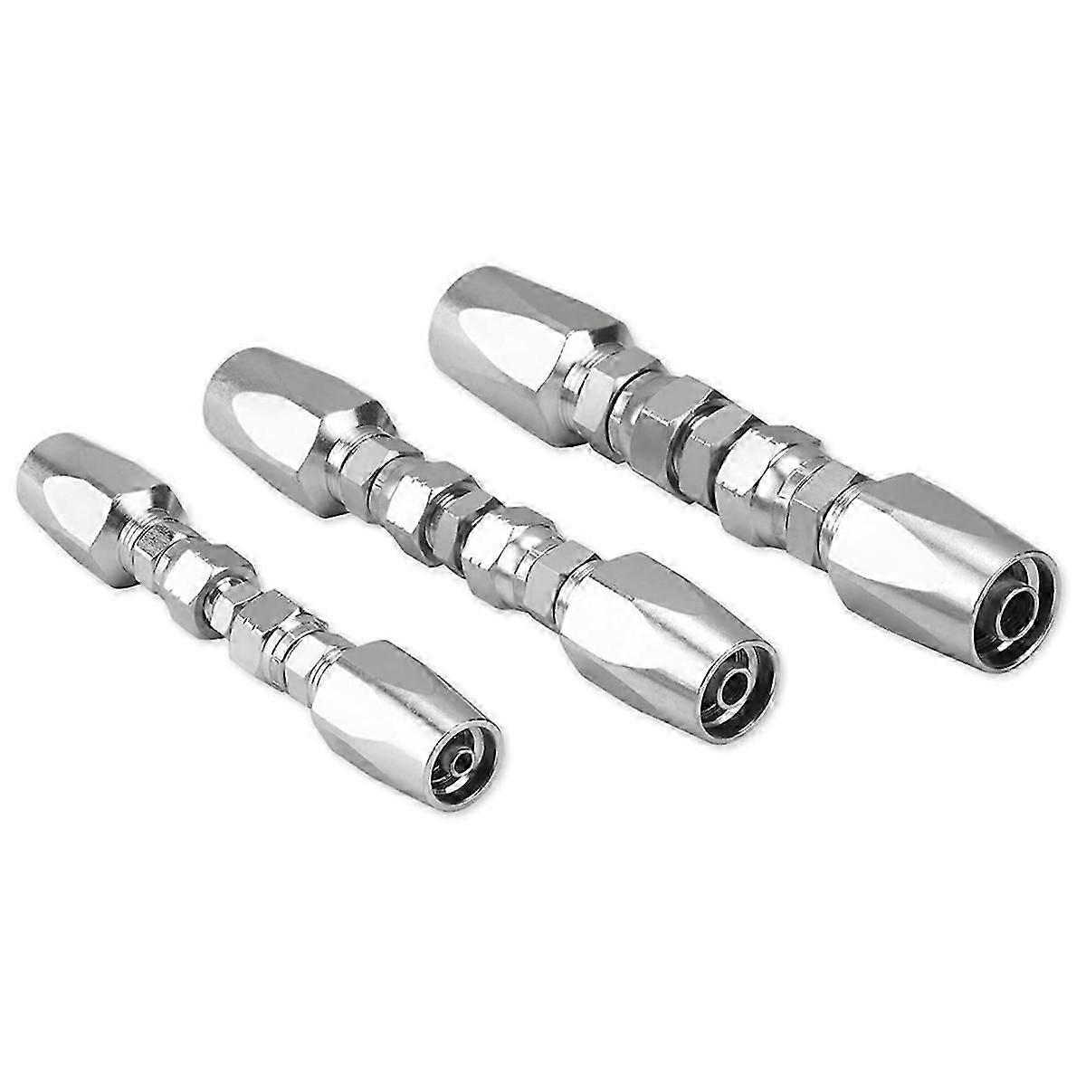 3PCS Reusable Hydraulic Fittings 1/4In, 3/8In, 1/2In ID,Inner Diameter Reusable Hydraulic Hose Fiel