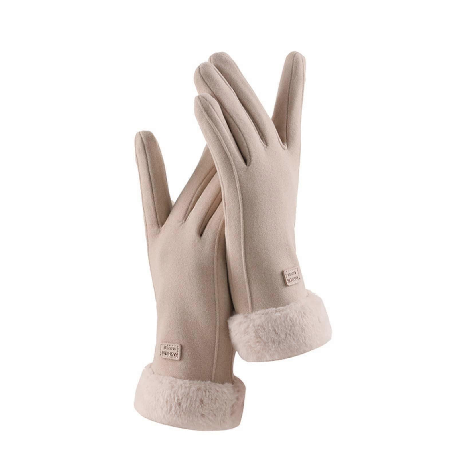Warm Comfortable Soft Plush Windproof Driving Gloves for Outdoor Activities, Winter Use, All Sizes Available