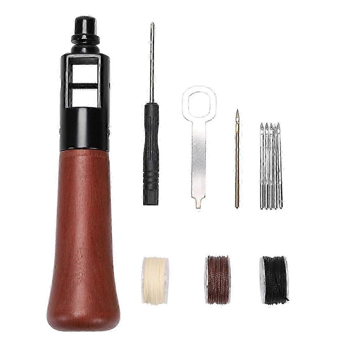 Repair StitchKit Leathercraft StitchAwl Tool with 5 Pcs Small Chrome-Plated Needle, for Leather, Belt, Canvas, Fabric