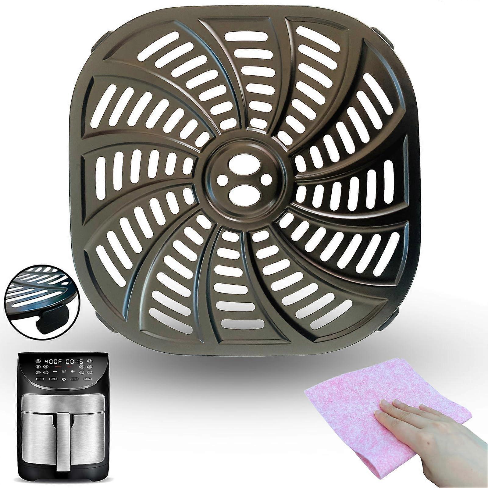 7QT Square Air Fryer Crisper Plate for Gourmia GAF798, Nonstick Dishwasher Safe Grill Pan Insert, Compatible with 7QT Gourmia Models