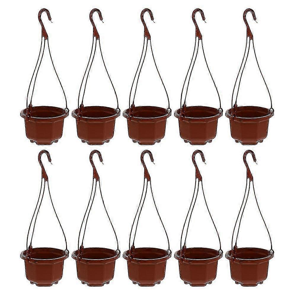 10 Sets Plastic Hanging Flower Pots Chlorophytum Pots Planter With Hanging Hook