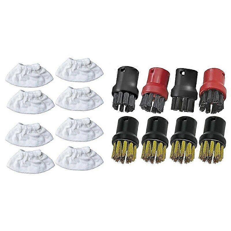 8 Pcs Microfiber Mop Cloth & 8 Pcs Nylon + Copper Brush Tool Jet Nozzles