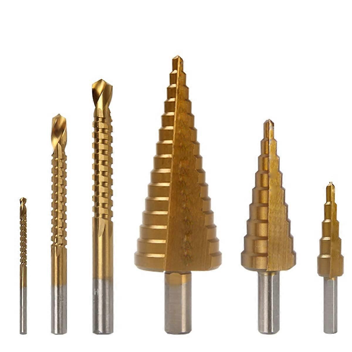 Drill Bit Sets 6 Pcs/Set Drill Bit and Drill Bit Cutter, for Wood, Drill for Cone 32MM Accessories (Color : No Box)