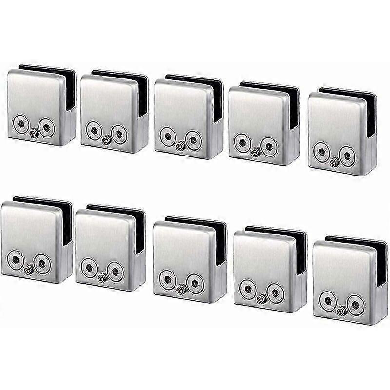 10 Pack 304 σφιγκτήρες γυαλιού από ανοξείδωτο χάλυβα κατάλληλοι για γυαλί παραθύρων 6-10mm ρυθμιζόμενο επίπεδο στήριγμα σκάλας κιγκλίδωμα γυαλισμένο χειρολισθήρα