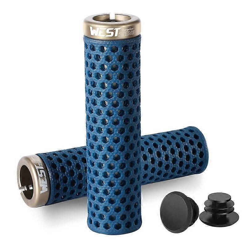 WEST BIKING YP0804081 3D Printed Bicycle Handlebar Grips Anti Slip Shock Absorbing Mountain Bike Han