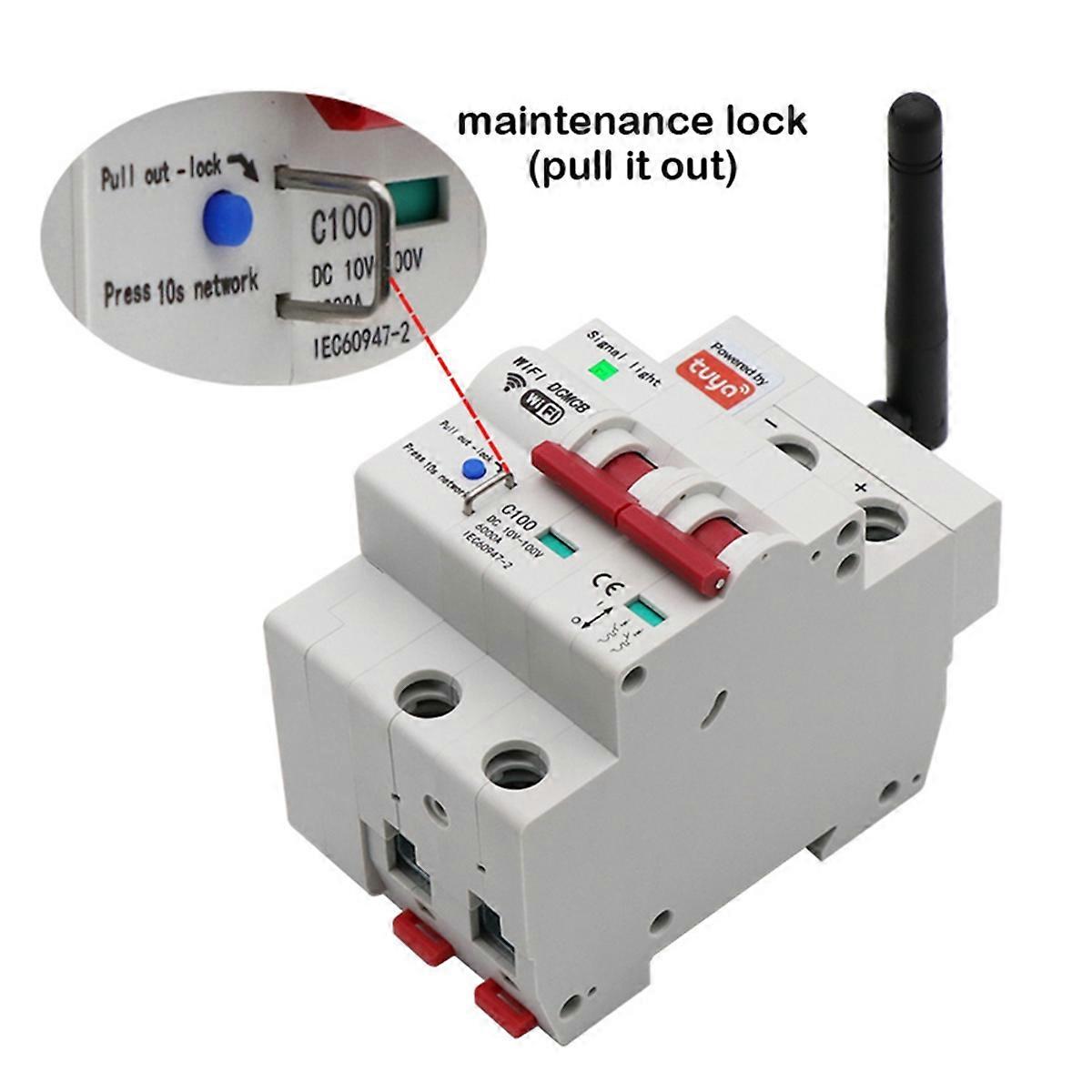 Tuya Smart Life WiFi DC Smart Circuit Breaker Voverload Short Circuit Protection with Home for Smart