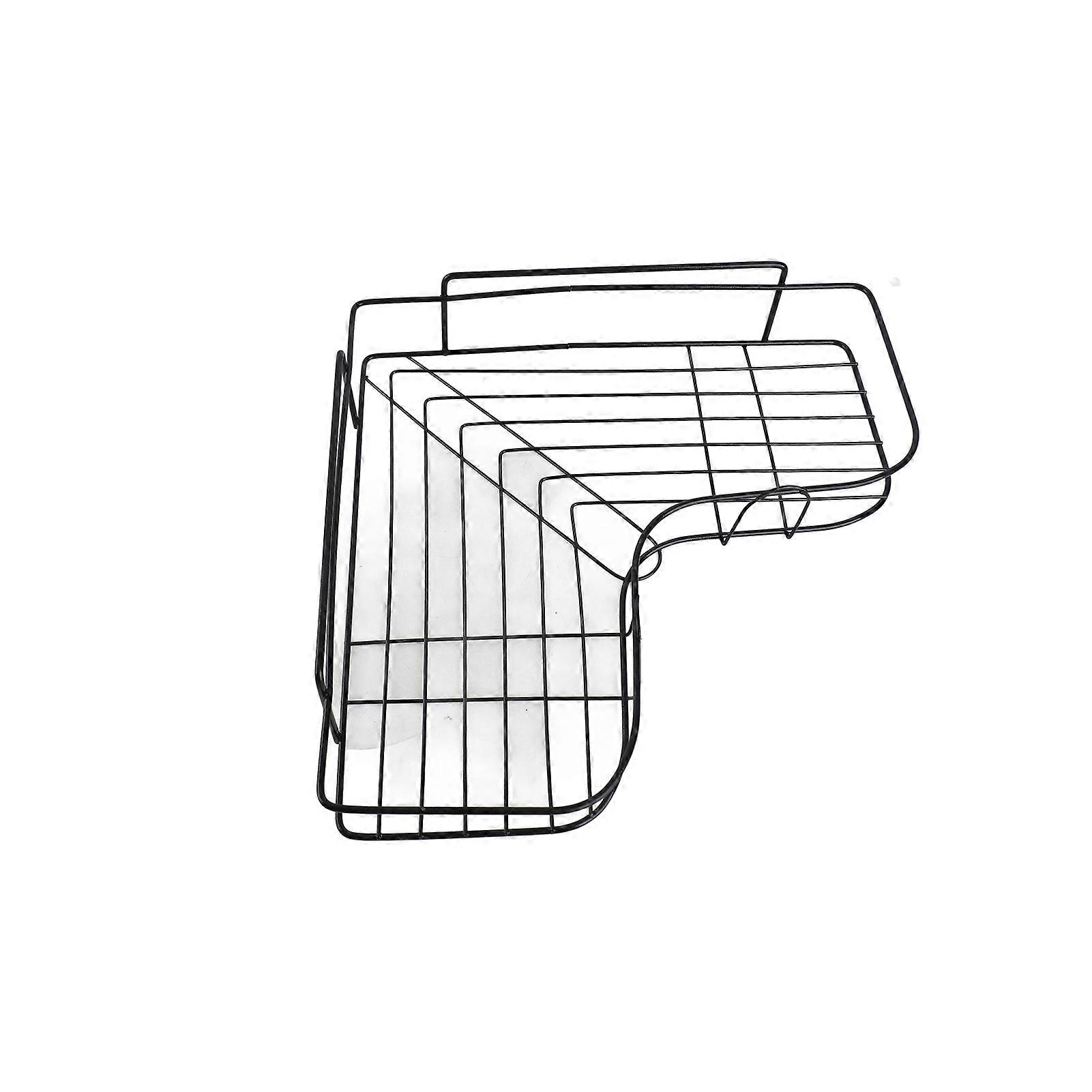 Corner Shower Shelf Triangular Wall Mounted Storage Shelf for Bathroom Kitchen Balcony Black