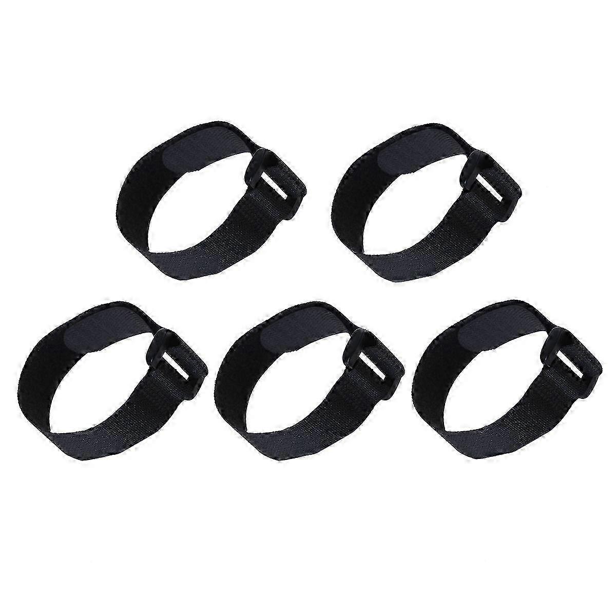 5pcs Black Hook and Loop Strap Cable Clip 30CM