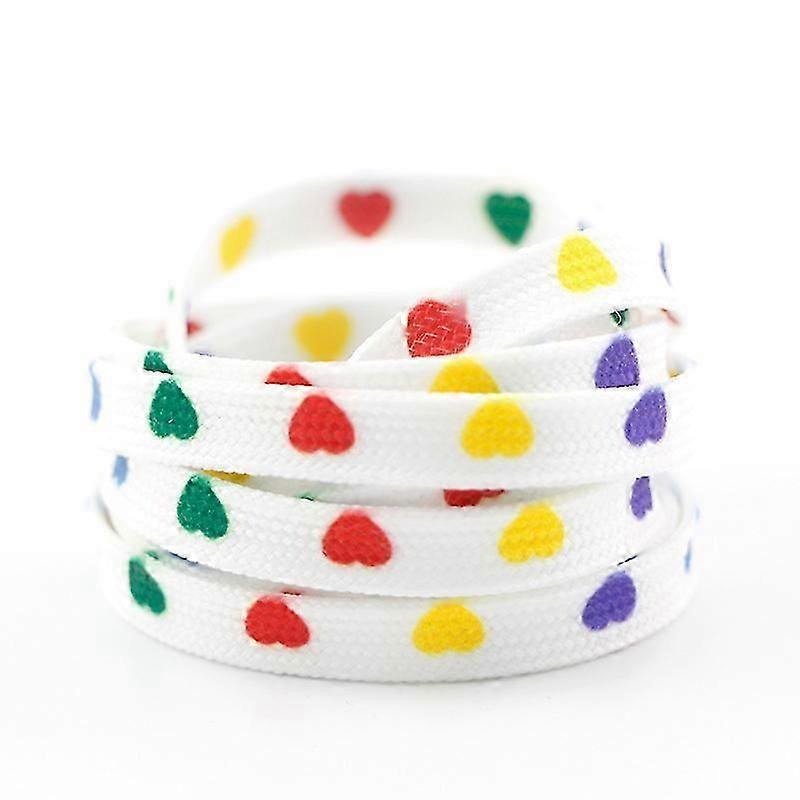 One pair of five color love 150cm shoelaces, colorful canvas shoelaces, sports shoelaces, running shoes replace shoelaces