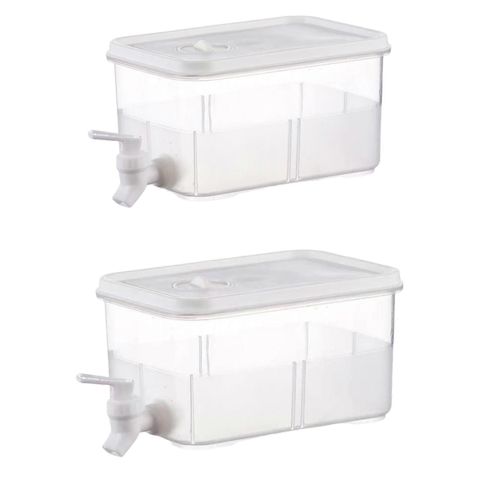 2Pcs Clear Bucket with Faucet Drinkware Beverage Dispenser for Home
