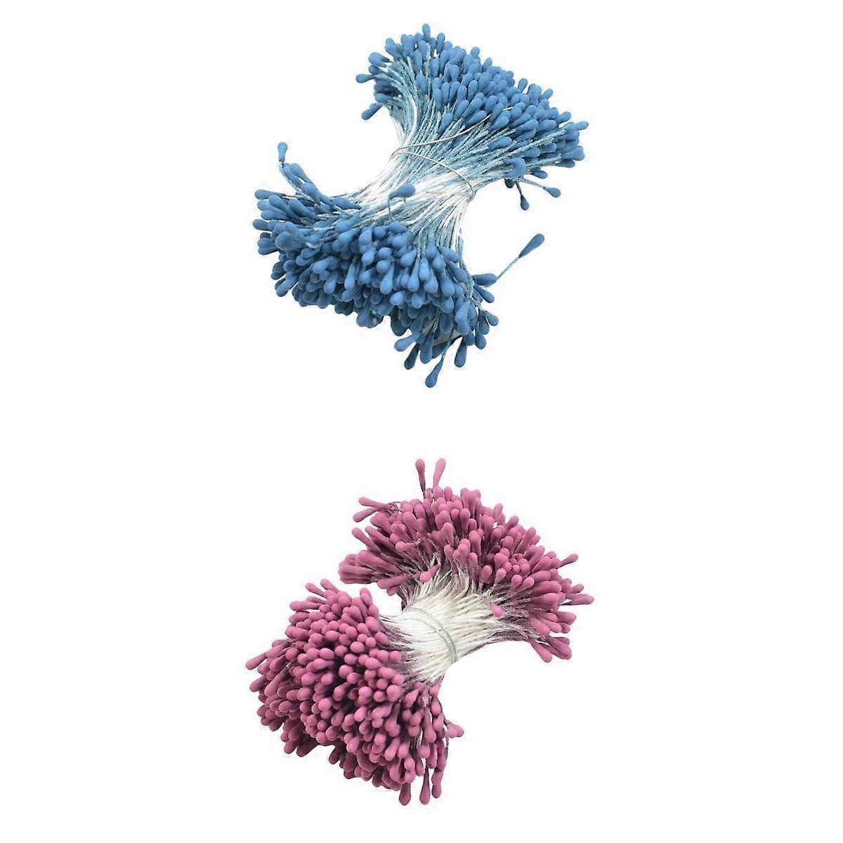 2 Pcs Artificial Matte Double Heads Flower Stamen Pistils
