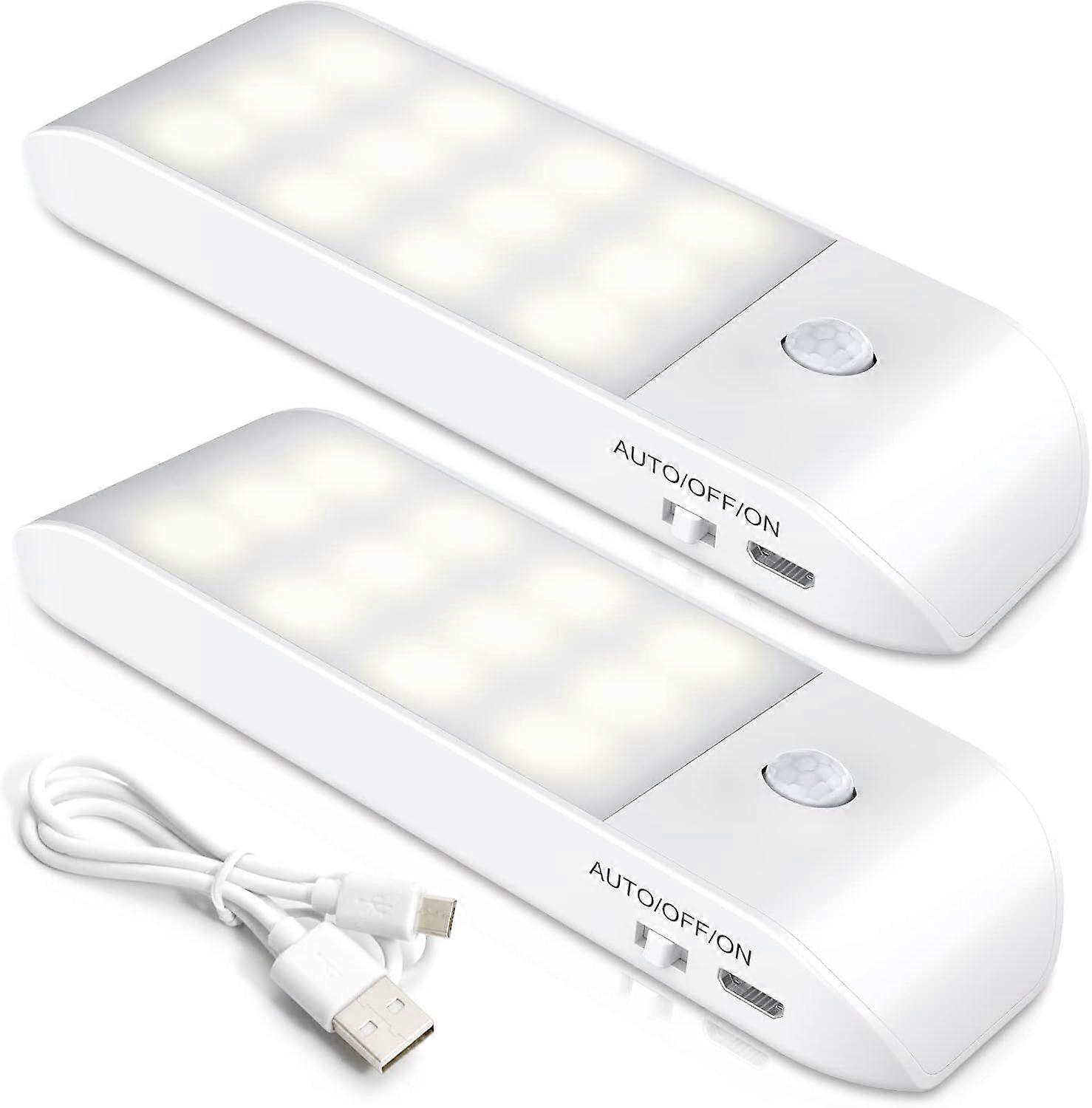Rechargeable LED Night Light, [2 Pack] Automatic Motion Sensor LED Wall Light