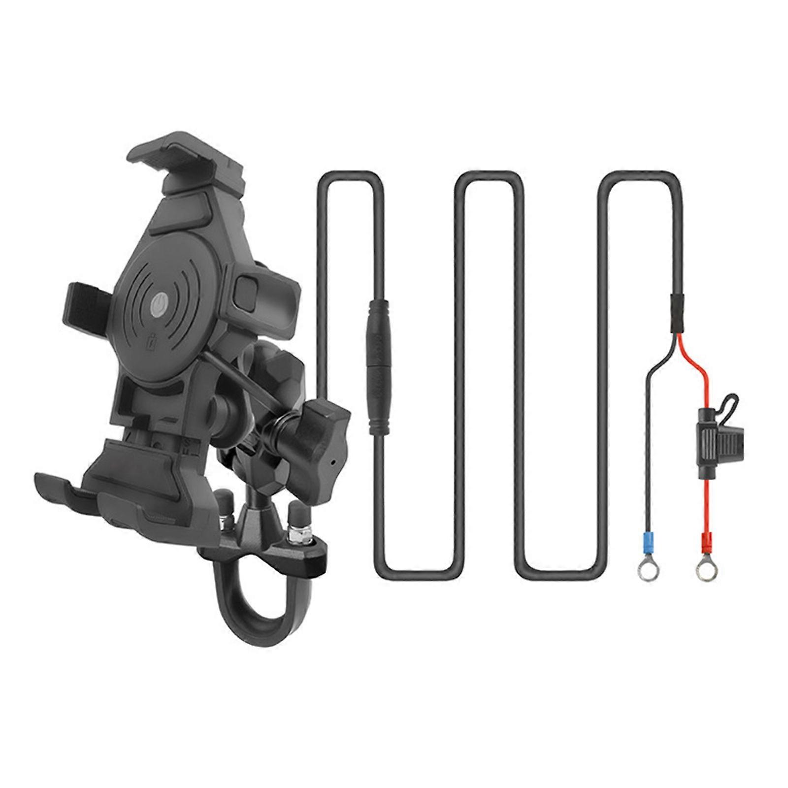 Universal &Reliable Motorcycle Phone Holder Secure and Durable Mount with Wireless Charging Functionality ABS Material
