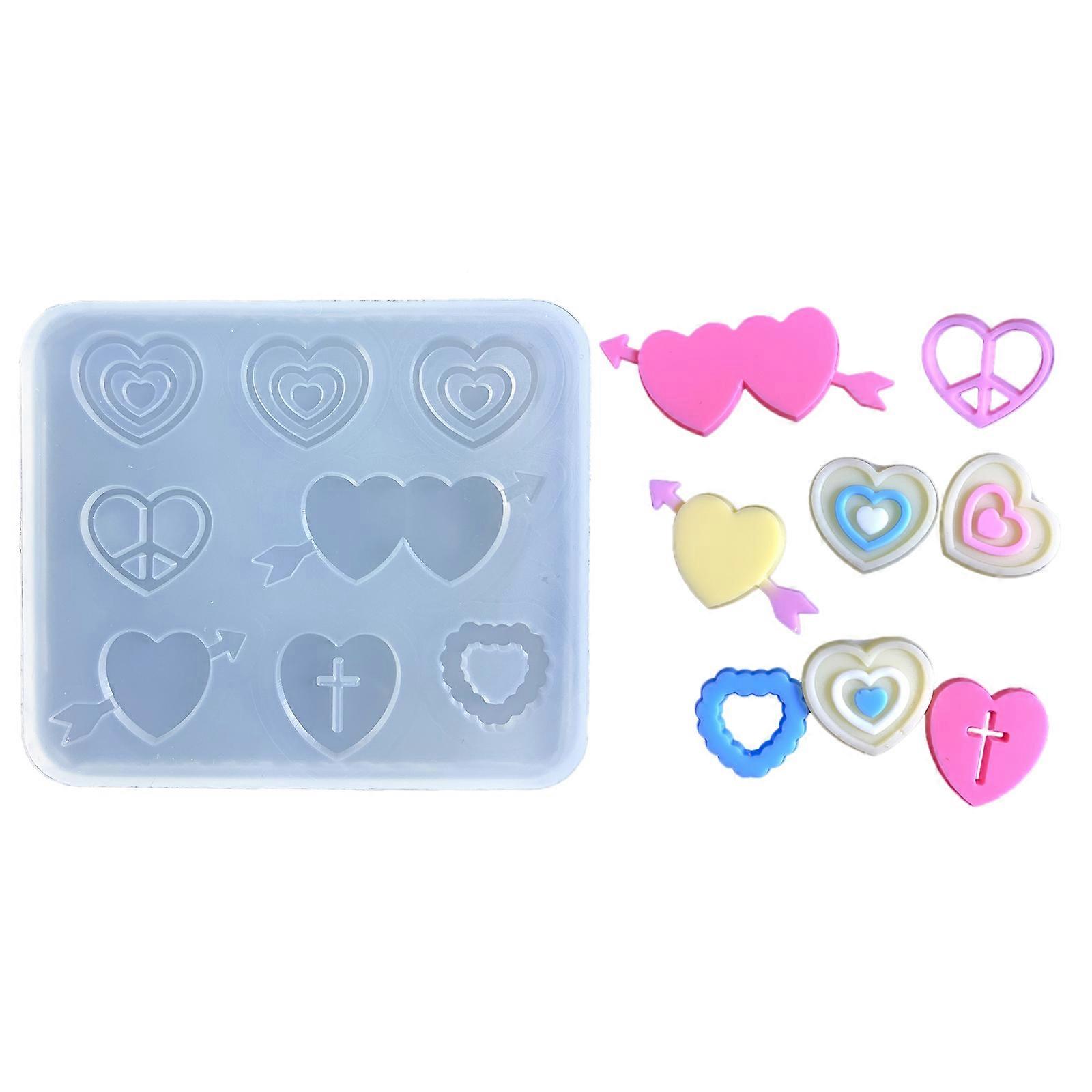 Arrrow-Heart Silicone Mold Hollow Epoxy Shaker Fillings Silicone Molds Epoxy Resin Filler Mold for Quicksand Resin Molds Multicolor