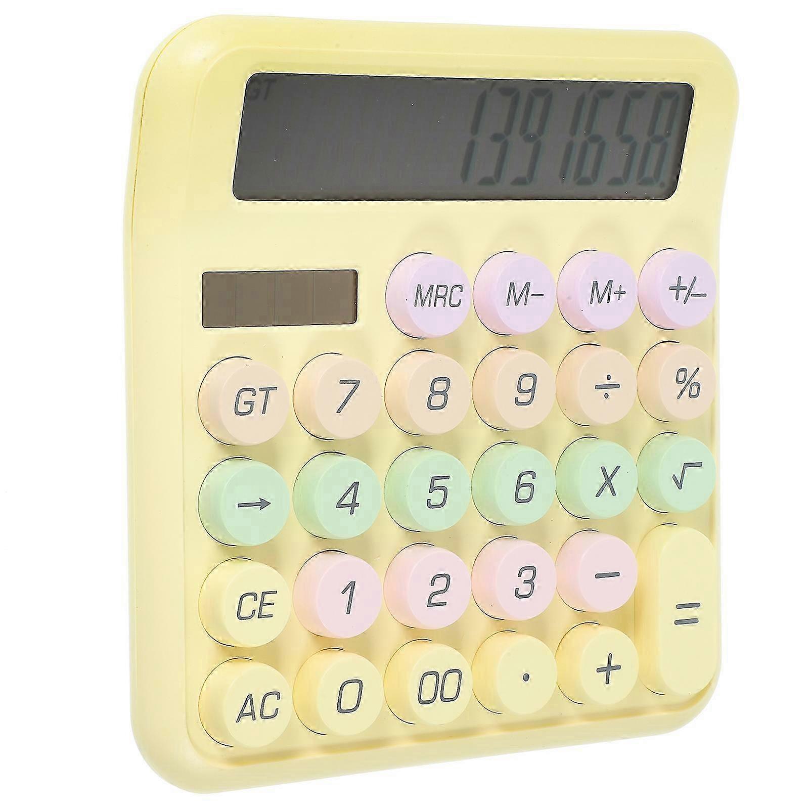 Portable Basic Office Calculator - Yellow 15.5x14.5x2cm